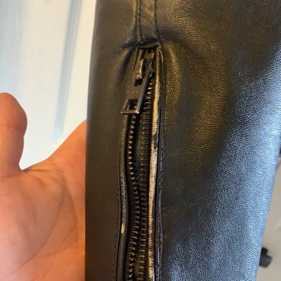 Zara faux leather distressed motorcycle jacket - Picture 4 of 8